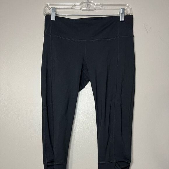 Athleta black crop length cropped workout athletic leggings women's size S - Picture 3 of 7